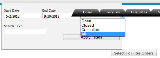 filter order history by date