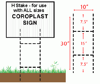 H-Stake for Yard Sign”></div><div><strong>Grommets</strong> are the holes with the gold rings designed so that customers can more easily hang up signs. They will be placed at the 4 corners and if it's a bigger sign, it will be placed every few feet on the sign. <br />
 <img src=