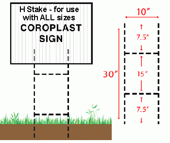 H-Stake for Yard Sign”></div><div><strong>Grommets</strong> are the holes with the gold rings designed so that customers can more easily hang up signs. They will be placed at the 4 corners and if it's a bigger sign, it will be placed every few feet on the sign. <br />
 <img src=