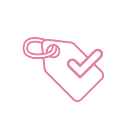 Price tag with checkmark icon