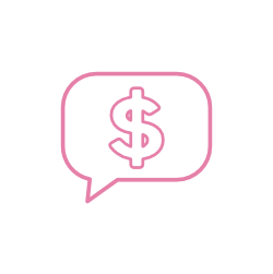 Chat bubble with dollar sign icon