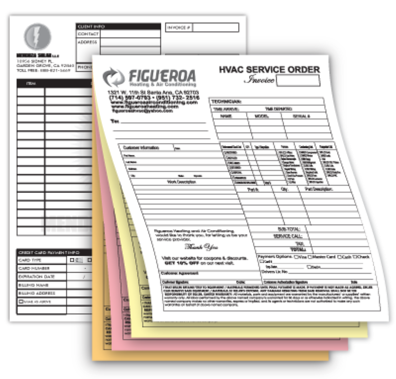 Custom Carbonless Forms Printed To Your Specifications