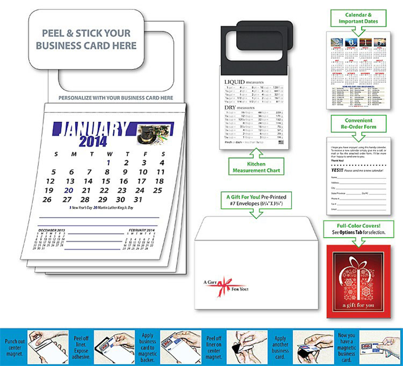 business card calendar